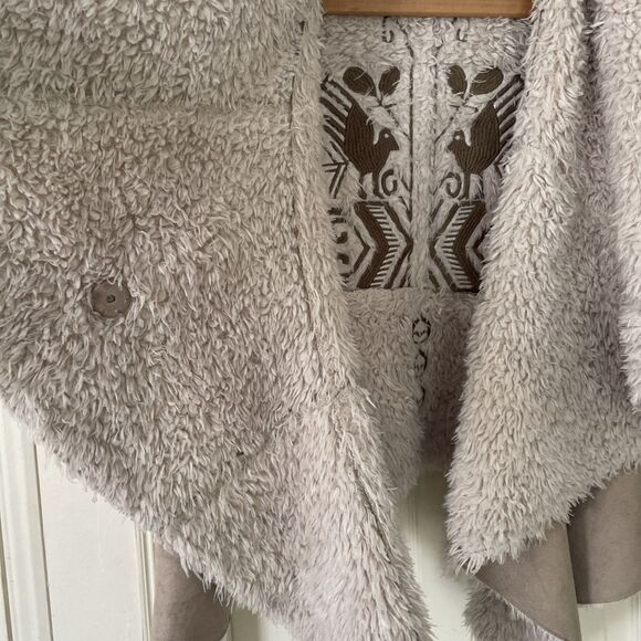 Johnny Was Biya Coat Womens XS Faux Fur Embroidered Open Front Jacket Boho *READ - Picture 12 of 15